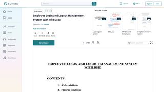 
                            2. Employee Login and Logout Management System With Rfid Docu ...