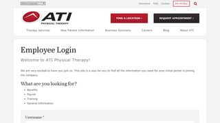 
                            5. Employee Login - ATI Physical Therapy