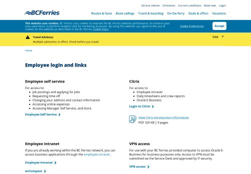 
                            10. Employee Login - BC Ferries