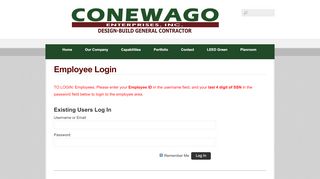 
                            8. Employee Login – Conewago Enterprises, Inc..