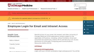 
                            9. Employee Login for Email and Intranet Access - UChicago Medicine