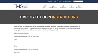 
                            3. Employee Login Instructions | Integrated Medical Services