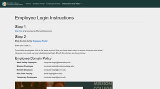 
                            10. Employee Login Instructions - West Valley - Mission Portal