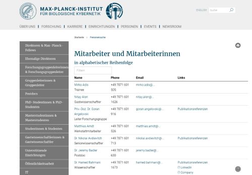 
                            11. Employee - Max-Planck-Institut für biologische Kybernetik Tübingen