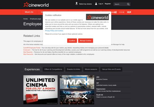 
                            3. Employee page - Cineworld