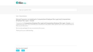 
                            10. (Employee Plan Login) and Computershare ... - Mint Support