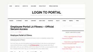 
                            5. Employee Portal LA Fitness Official Secure Access | Login to Portal