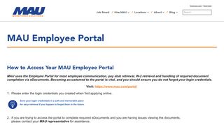 
                            1. Employee Portal - MAU Workforce Solutions