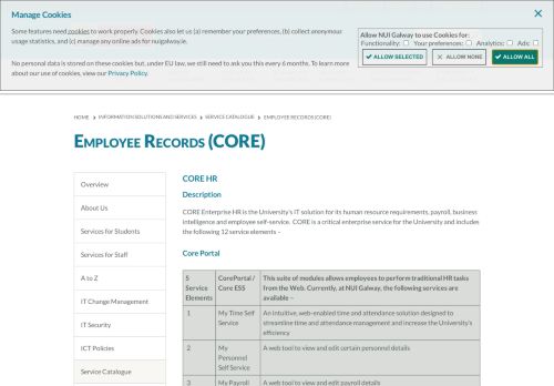 
                            11. Employee Records (CORE) - NUI Galway