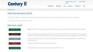 
                            11. Employee Resource Center: Employee Login - Century II