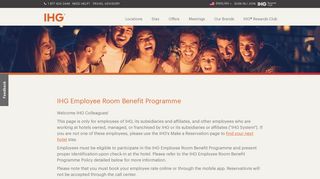 
                            6. Employee Room Benefit Programme | IHG - IHG.com