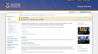 
                            3. Employee Self Service (ESS) : Human Resources : The University of ...