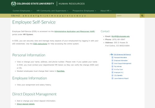 
                            7. Employee Self-Service - Human Resources - Colorado State University