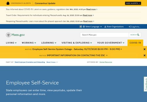 
                            9. Employee Self-Service | Mass.gov