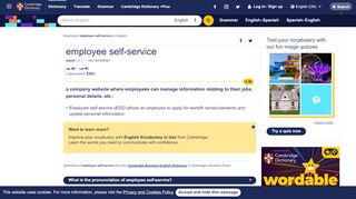 
                            8. EMPLOYEE SELF-SERVICE | meaning in the Cambridge English ...