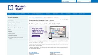 
                            4. Employee Self Service - Staff Portals - Monash Health