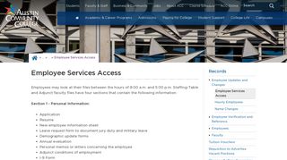 
                            2. Employee Services Access | Austin Community College District