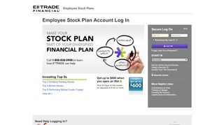 
                            1. Employee Stock Plan Account Log In - Etrade