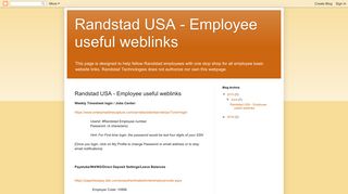 
                            11. Employee useful weblinks - Randstad USA