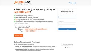 
                            2. Employer log in - JenJOBS