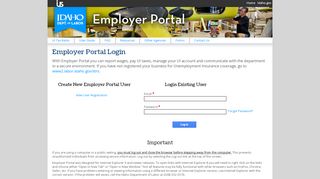 
                            11. Employer Portal Login - Employer Portal, Idaho Department of Labor
