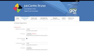 
                            7. Employer Registration - JobCentreBrunei