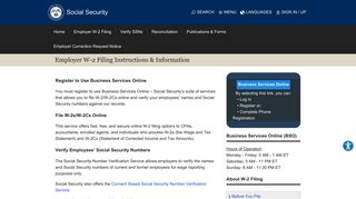 
                            5. Employer W-2 Filing Instructions & Information - Social Security