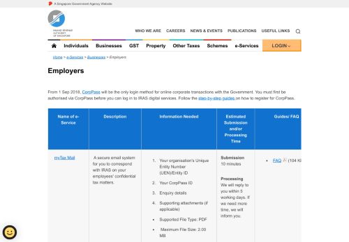 
                            5. Employers - IRAS