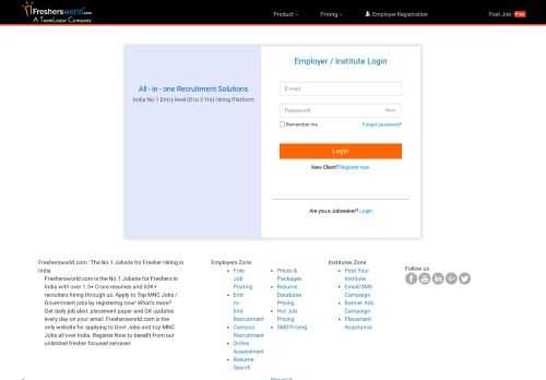 
                            8. Employers Login | Institute Login - Freshersworld.com