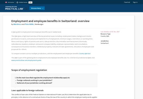 
                            9. Employment and employee benefits in Switzerland: overview ...