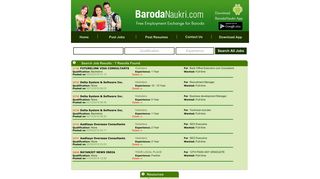 
                            7. Employment Exchange on net for Baroda City - Baroda Naukri