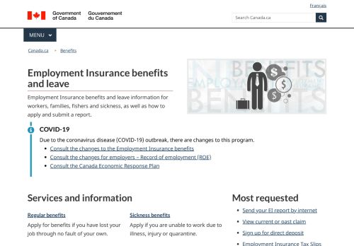 
                            9. Employment Insurance benefits - Canada.ca