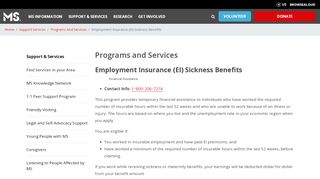 
                            10. Employment Insurance (EI) Sickness Benefits — MS Society of Canada