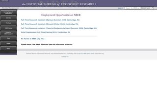 
                            11. Employment Opportunities at NBER