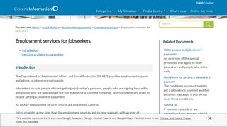 
                            11. Employment services for jobseekers - Citizens Information