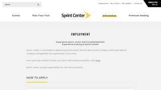 
                            8. Employment | Sprint Center