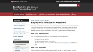 
                            12. Employment Verification Procedure - FAS Human Resources