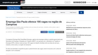 
                            7. Emprega São Paulo oferece 195 vagas na região de Campinas ...