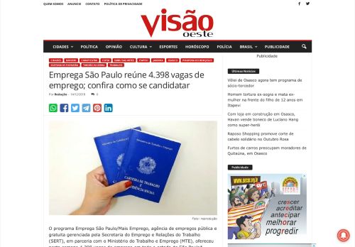 
                            10. Emprega São Paulo reúne 4.398 vagas de emprego; confira como se ...