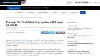 
                            9. Emprega São Paulo/Mais Emprego tem 4.206 vagas no Estado ...