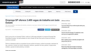 
                            7. Emprega SP oferece 3.409 vagas de trabalho em todo Estado ...