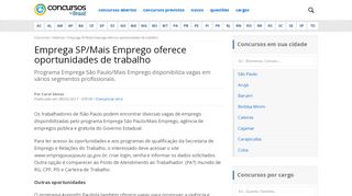 
                            12. Emprega SP/Mais Emprego oferece oportunidades de trabalho