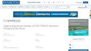 
                            7. Emprego Turismo - Vaga - Agente de Vendas LATAM TRAVEL ...