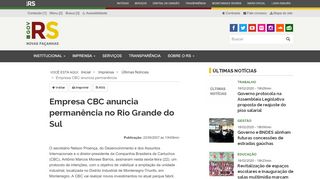
                            11. Empresa CBC anuncia permanência no Rio Grande do Sul - Portal do ...