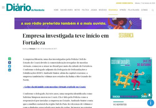 
                            8. Empresa investigada teve início em Fortaleza - Segurança - Diário do ...