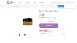 
                            10. Empty Glass Bottle 5ml | Rocky Mountain Oils