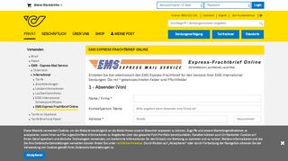 
                            6. EMS Express Frachtbrief Online - Post AG