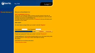 
                            5. Emtel Mobile Fun - LOGIN