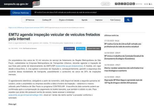 
                            13. EMTU agenda inspeção veicular de veículos fretados pela internet ...