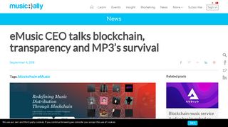 
                            10. eMusic CEO talks blockchain, transparency and MP3's survival